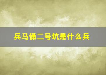 兵马俑二号坑是什么兵