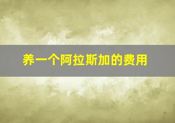 养一个阿拉斯加的费用