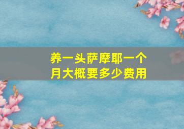 养一头萨摩耶一个月大概要多少费用