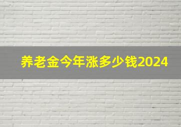 养老金今年涨多少钱2024