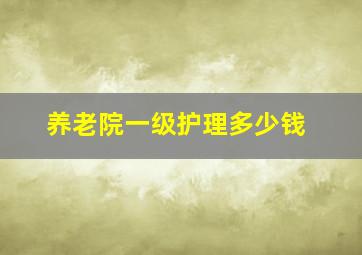 养老院一级护理多少钱