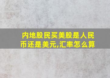 内地股民买美股是人民币还是美元,汇率怎么算