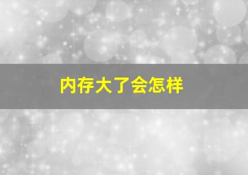 内存大了会怎样