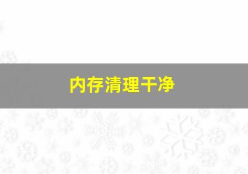 内存清理干净