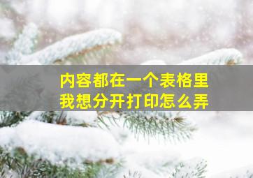 内容都在一个表格里我想分开打印怎么弄