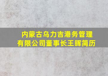 内蒙古乌力吉港务管理有限公司董事长王晖简历