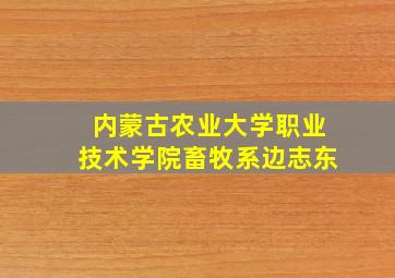 内蒙古农业大学职业技术学院畜牧系边志东