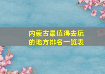 内蒙古最值得去玩的地方排名一览表