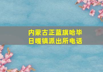 内蒙古正蓝旗哈毕日嘎镇派出所电话