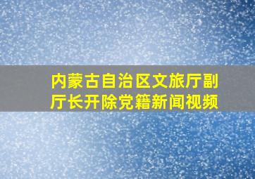 内蒙古自治区文旅厅副厅长开除党籍新闻视频