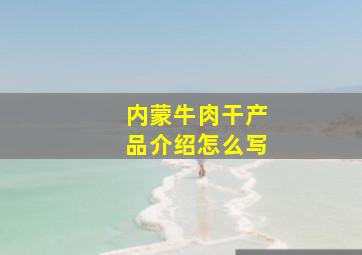 内蒙牛肉干产品介绍怎么写