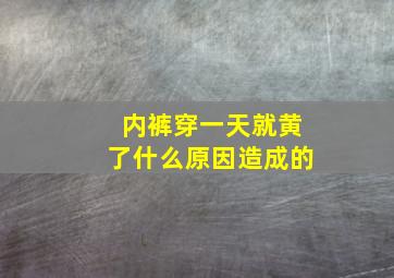 内裤穿一天就黄了什么原因造成的