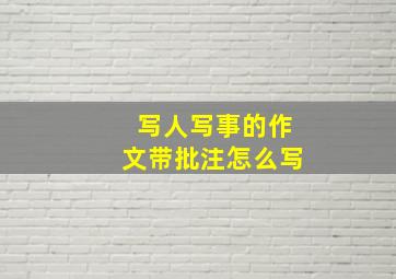 写人写事的作文带批注怎么写