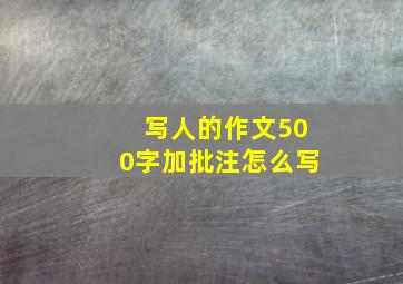 写人的作文500字加批注怎么写