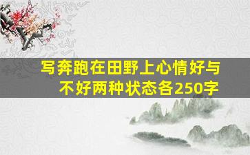 写奔跑在田野上心情好与不好两种状态各250字