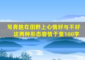 写奔跑在田野上心情好与不好这两种形态容情于景100字