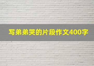 写弟弟哭的片段作文400字