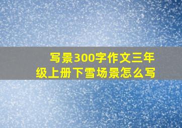 写景300字作文三年级上册下雪场景怎么写