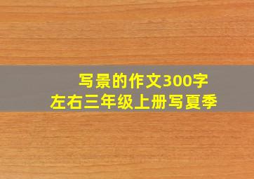 写景的作文300字左右三年级上册写夏季