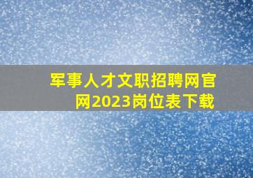 军事人才文职招聘网官网2023岗位表下载