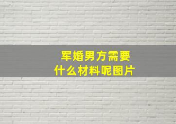 军婚男方需要什么材料呢图片