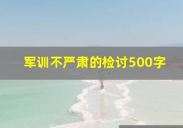 军训不严肃的检讨500字