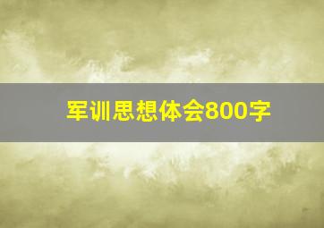 军训思想体会800字