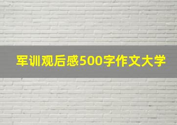 军训观后感500字作文大学