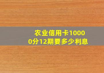 农业信用卡10000分12期要多少利息