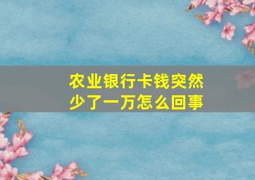 农业银行卡钱突然少了一万怎么回事