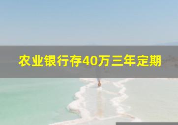 农业银行存40万三年定期