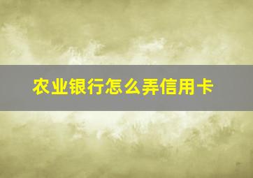 农业银行怎么弄信用卡