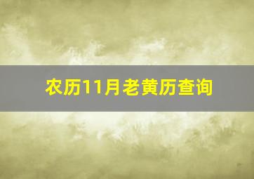 农历11月老黄历查询