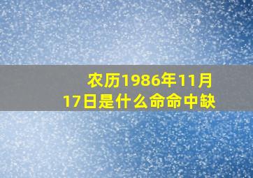 农历1986年11月17日是什么命命中缺