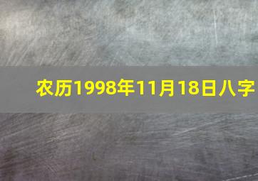 农历1998年11月18日八字