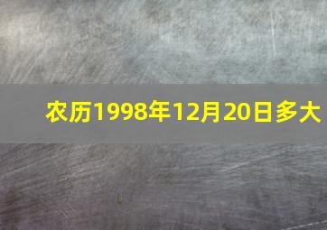 农历1998年12月20日多大