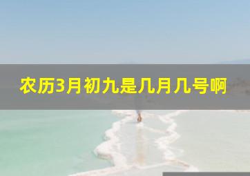 农历3月初九是几月几号啊