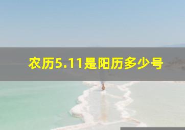 农历5.11是阳历多少号