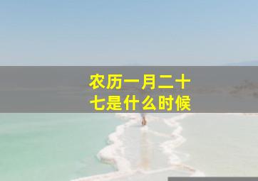 农历一月二十七是什么时候