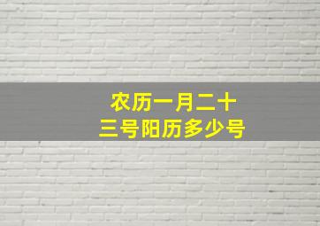 农历一月二十三号阳历多少号