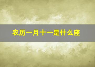 农历一月十一是什么座