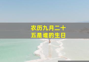 农历九月二十五是谁的生日