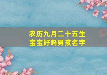 农历九月二十五生宝宝好吗男孩名字