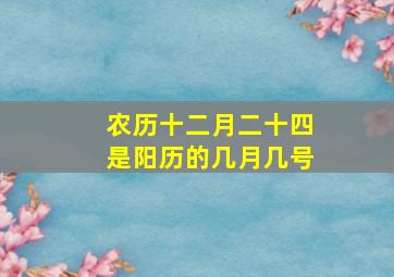 农历十二月二十四是阳历的几月几号