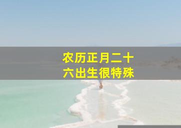 农历正月二十六出生很特殊