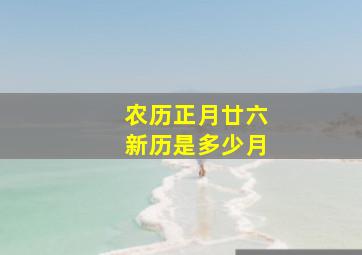 农历正月廿六新历是多少月