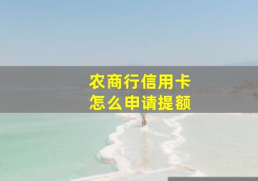 农商行信用卡怎么申请提额