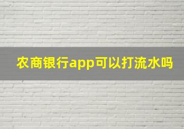 农商银行app可以打流水吗