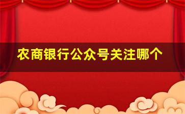 农商银行公众号关注哪个