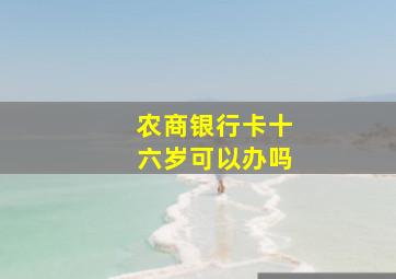 农商银行卡十六岁可以办吗